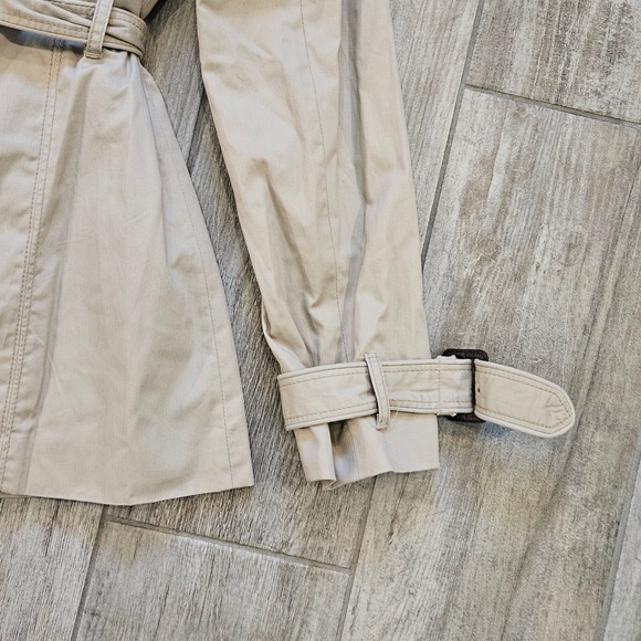 American Eagle Outfitters Trench Coat Womens Size L Khaki Tan Double Breasted - Picture 8 of 11